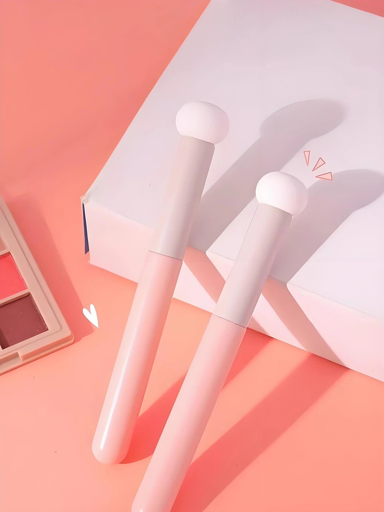 1/2PCS Mushroom Head Sponge Tip Concealer Brush, Soft Small Detail Brush for Under Eye, Tear Trough & Smile Lines Coverage Halalzen