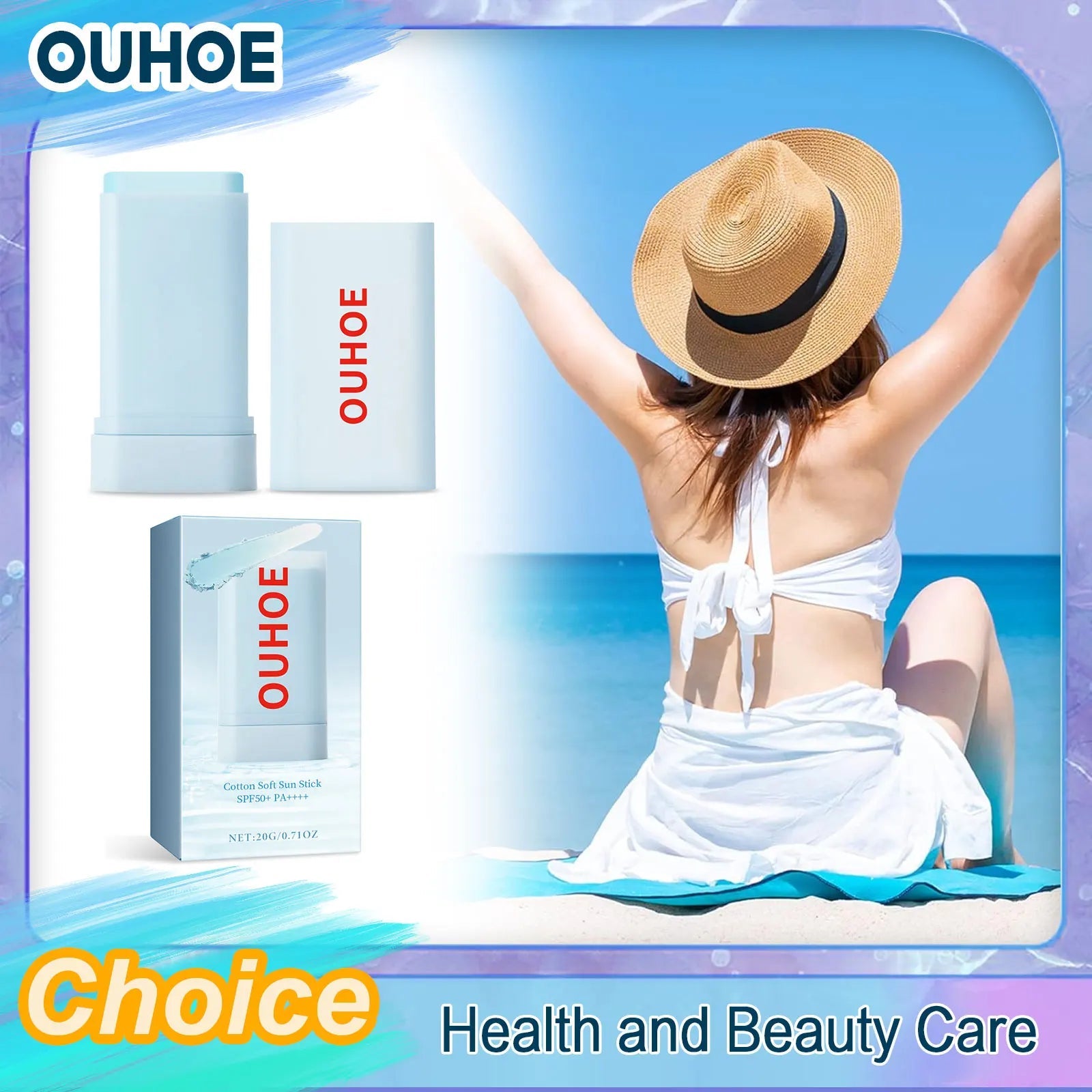 Sunscreen Stick Spf 50 for Oily Skin Face Sun Blocking UV Protective Moisturizing Refreshing Oil Control Solar Isolation Cream Halalzen