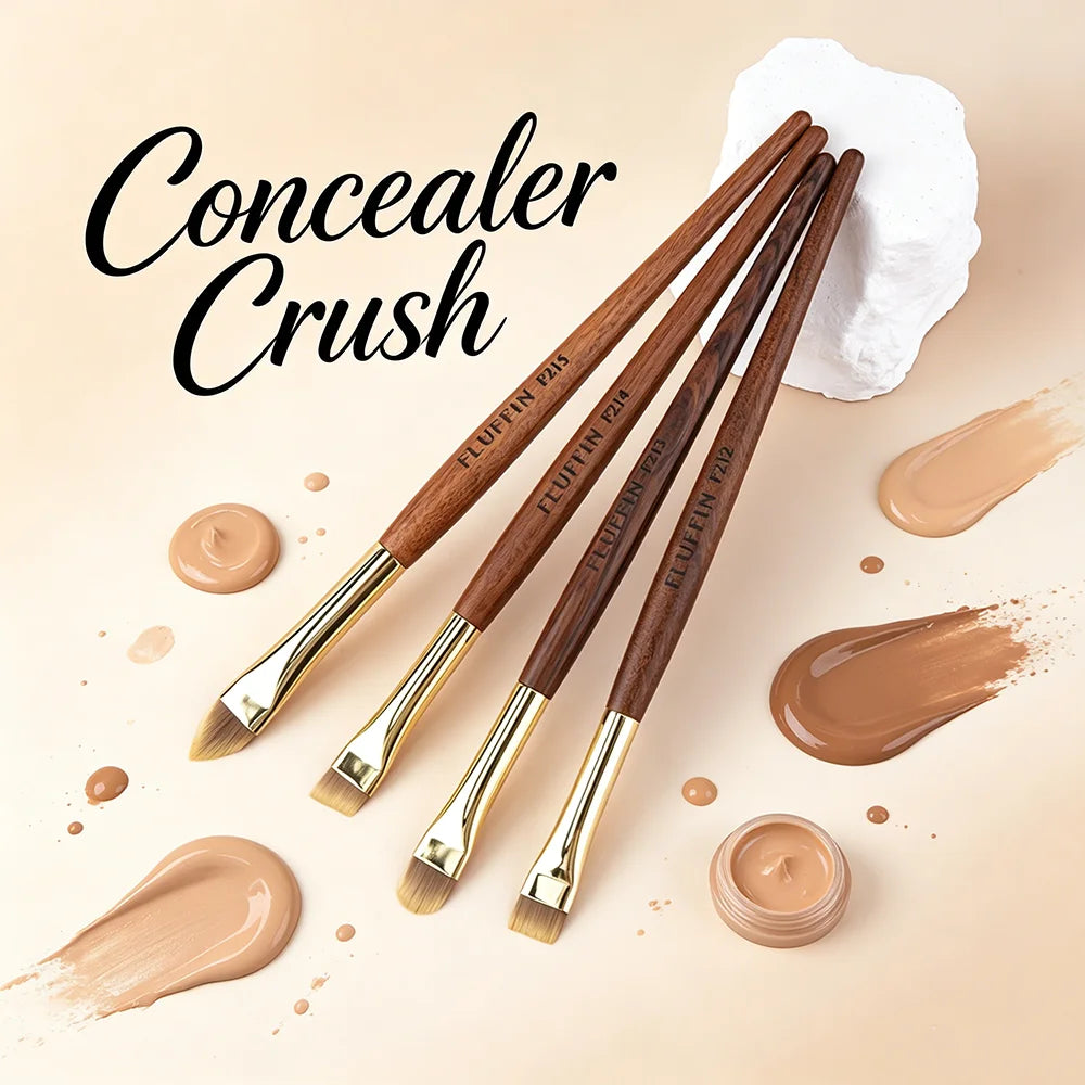 Concealer Crush Ultra Thin Concealer Brush Advanced Copper Tube Redwood Makeup Brush Precision Detail Makeup Tool for Beginners