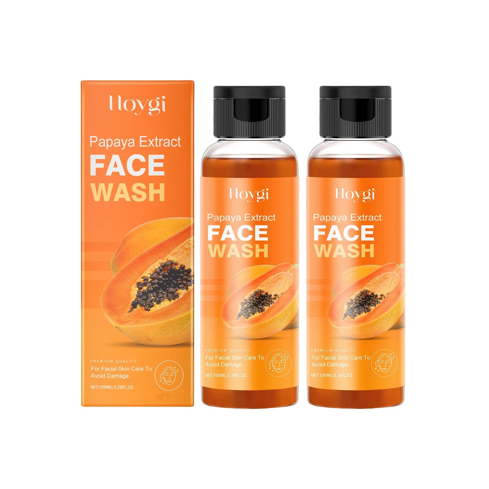 Hoygi Papaya Cleanser Gentle Exfoliating Hydrating Brightening Natural Enzyme Face Wash for Sensitive Skin All Types Halalzen
