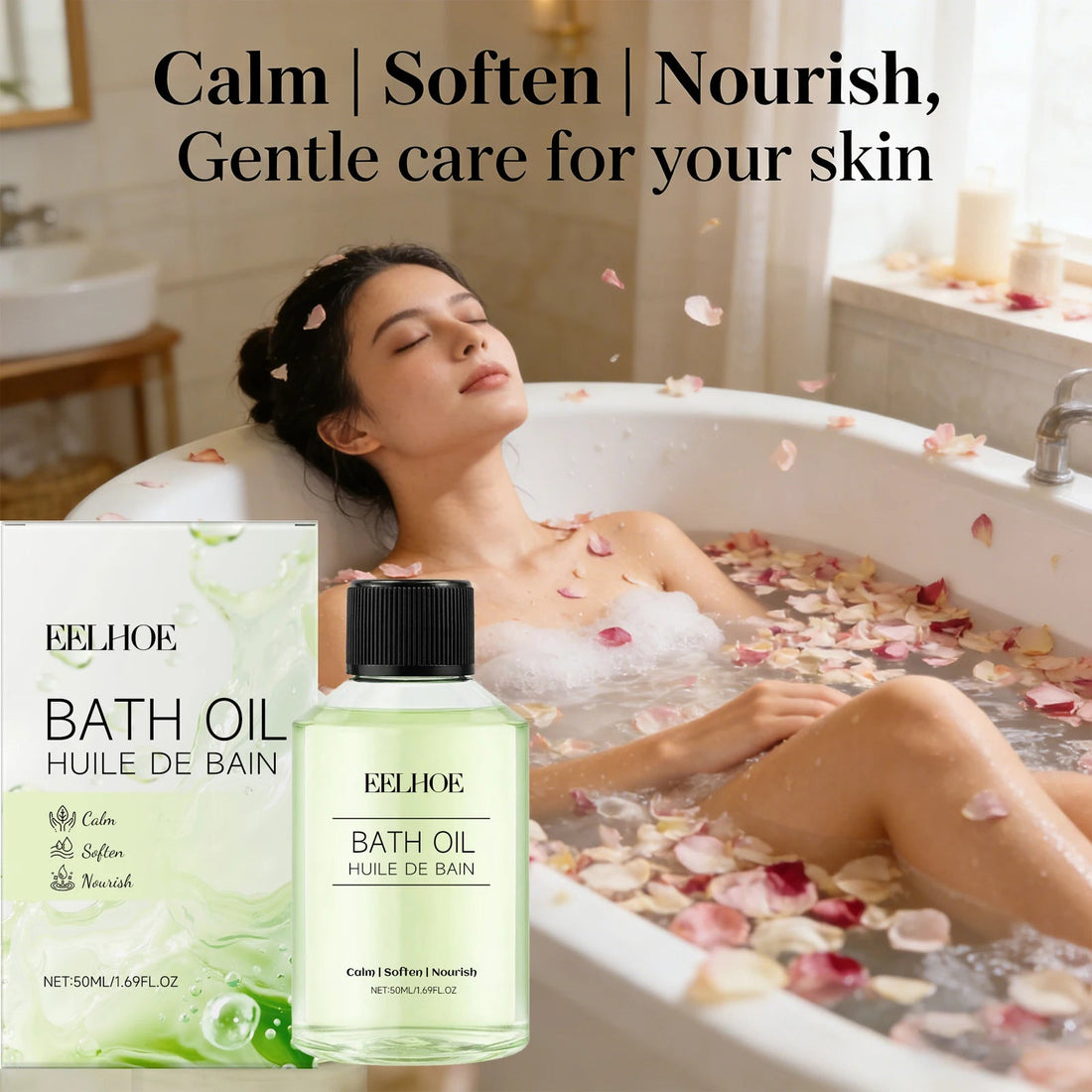 Moisturizes Bath Oil Remove Dirt Soothes Muscles Relieve Stress Promotes Relaxation Long Lasting Fragrance Body Care Shower Oil Halalzen
