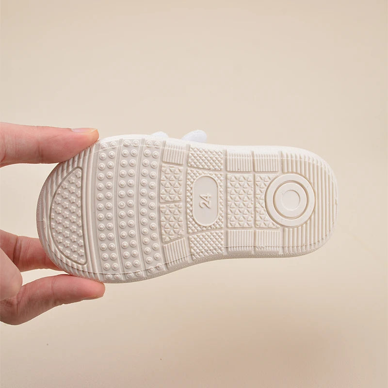 New Arrival Unisex Daily Outdoor Non-slip Lightweight Comfortable White Sneakers Toddlers First Walking Shoes EK9S101/220