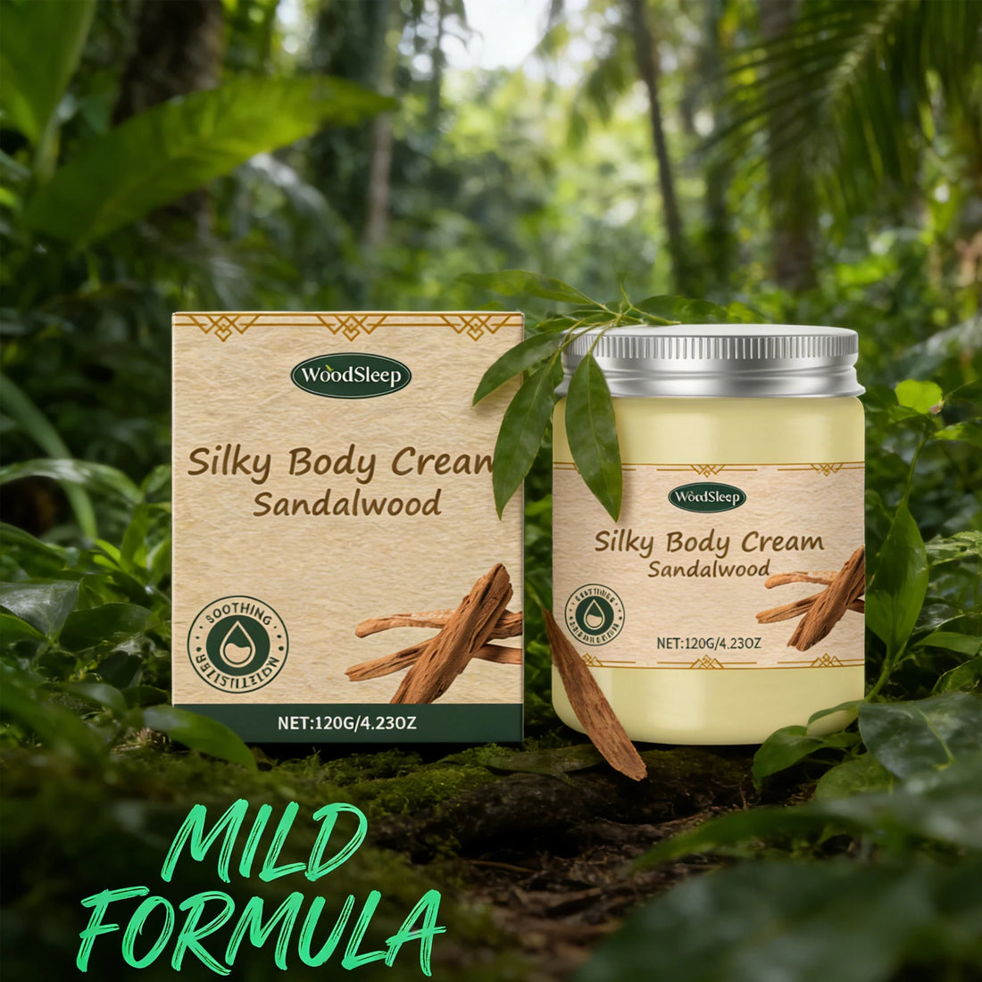 Sandalwood Body Cream Long Lasting Moisturizing Soothing Dryness Brighting Skin Body Lotion Hydrating Smoothing Soft Skin Care