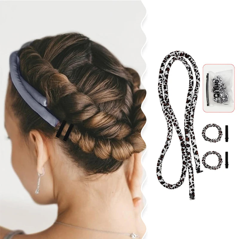 Heatless Curling Rod Headband No Heat Rollers Sleeping Overnight Soft Flexi Rods Multi-color Lazy Hair Curlers Hair Styling Tool Halalzen