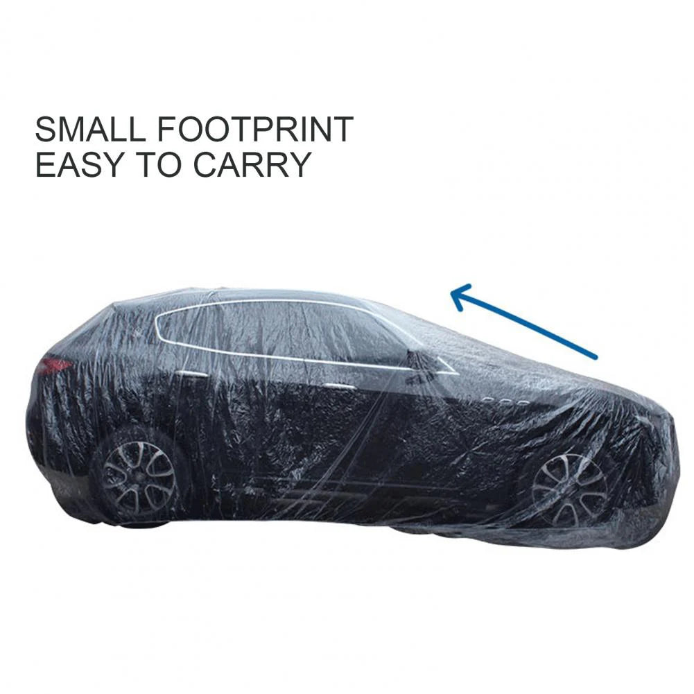 Universal Car Cover Disposable Protective Shield Waterproof Transparent Car Cover for Sedan SUV Van for  Vehicle Automobile