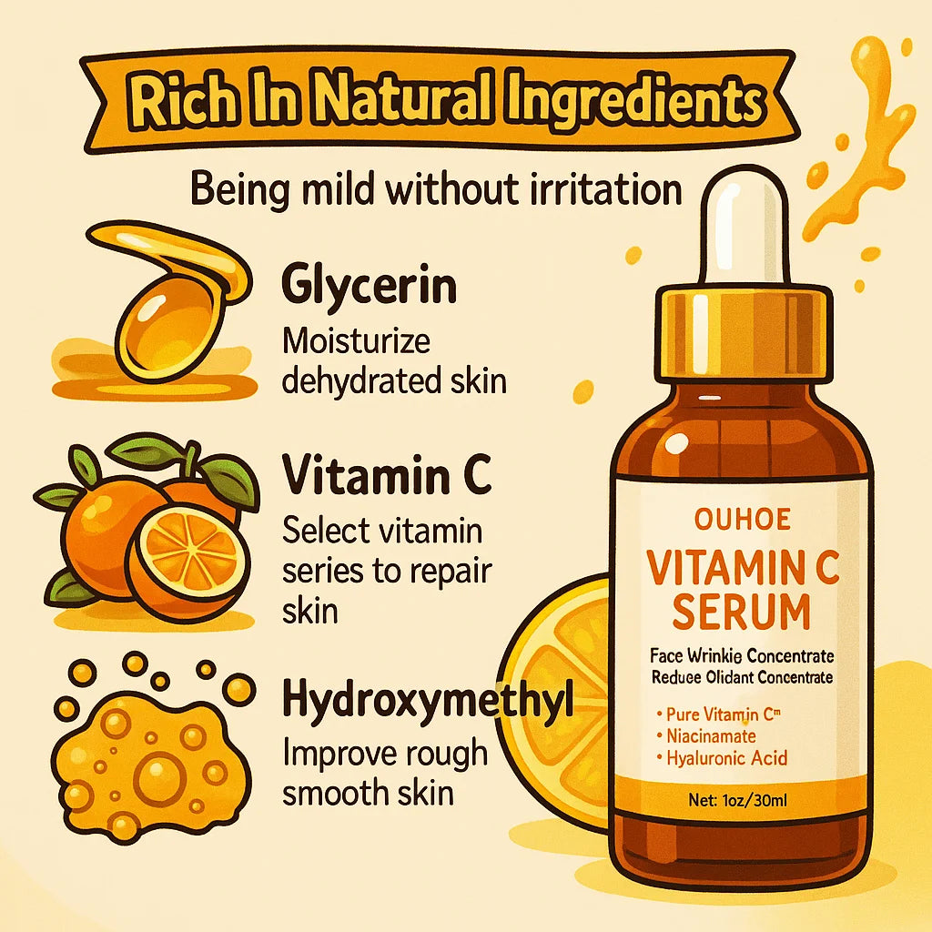 Vitamin C Face Serum – ᴀɴᴛɪ-ᴀɢɪɴɢ ᴀɴᴛɪ-ᴡʀɪɴᴋʟᴇ Serum for Lifting, Firming & Brightening Halalzen