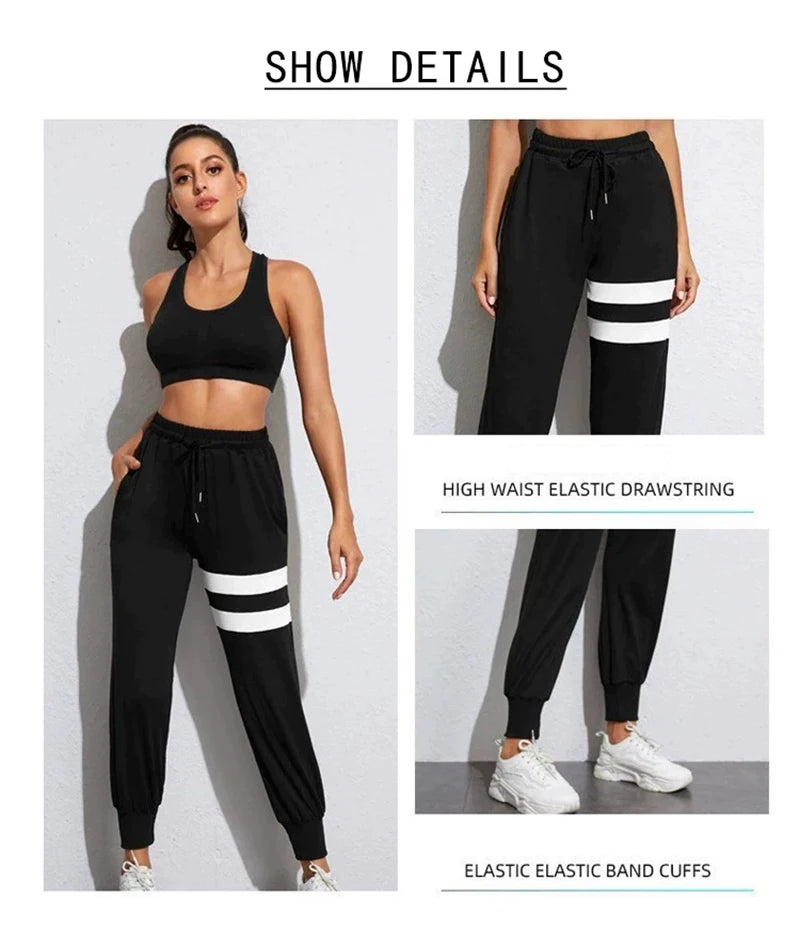 Fitness Sports Pants Women Elastic Waist Foot Quick Dry Loose Cycling Running Yoga Pants Female Streetwear Pantalon Femme