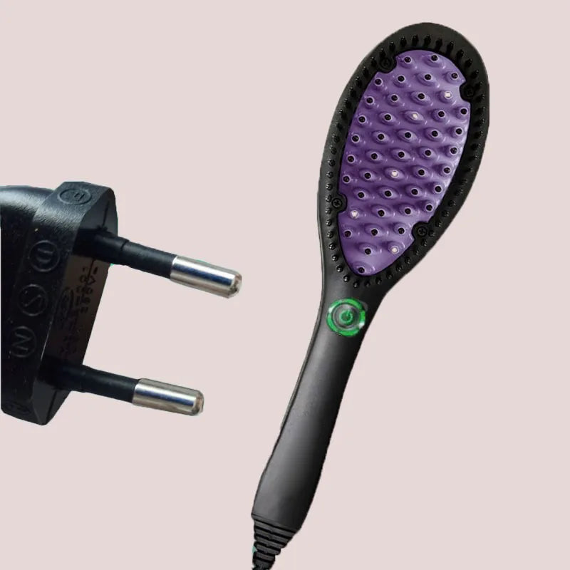 Hair Straightener Brush Ceramic Fast Straightening Heating Hot Comb Women's Smoothing Brush Styling Tool Curling Iron