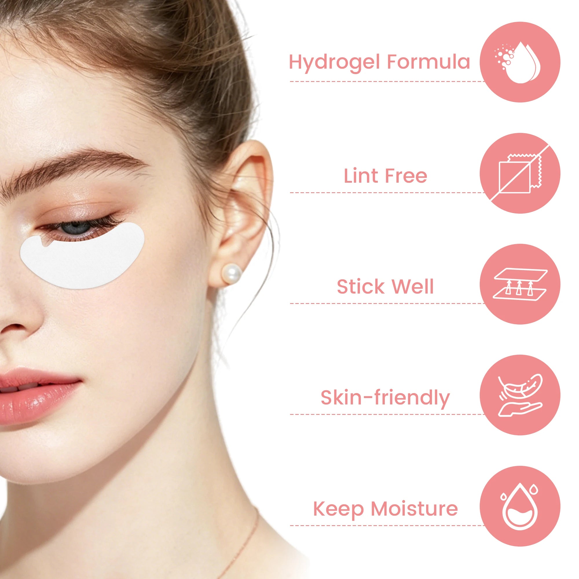 GLAMLASH 50pairs U Shape Eyelash Pads Grafted Lash Hydrogels Tips Sticker Makeup Tools Gel Patches Under Eye Pads