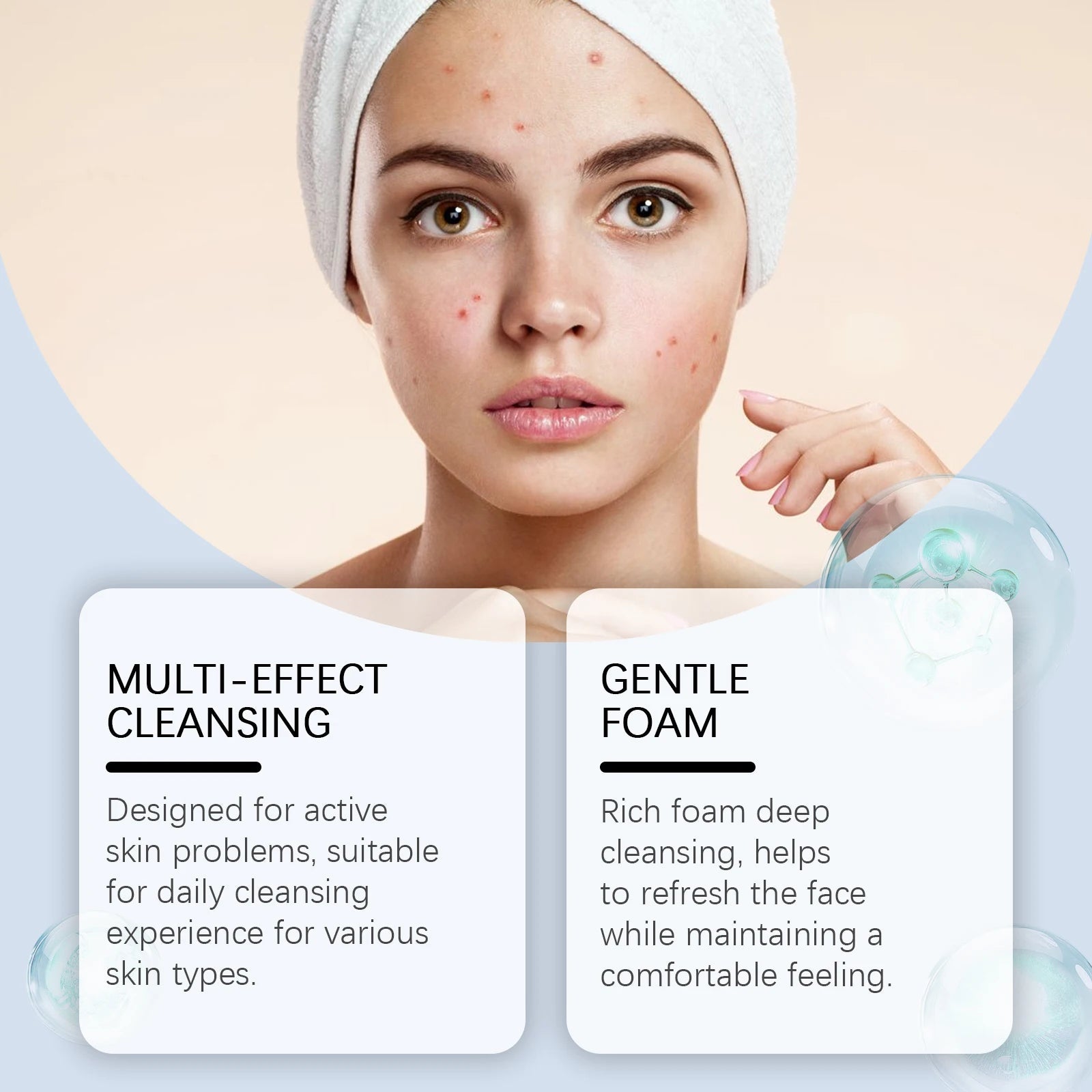 Salicylic Acid Facial Cleanser Acne Treatment Moisturizing Oil Control Skincare Face Wash Cleansing Pore Hydrating Skin Care Halalzen