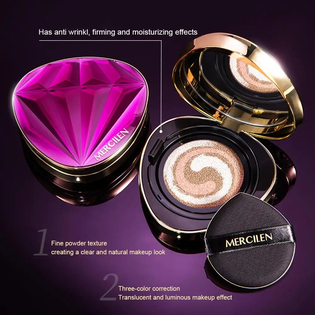 1/2PCS 3 Colors Air Cushion Plant Nourishing Skin Concealer Oil Control Moisturizing Foundation Isolating Cream Beauty Shrink Po