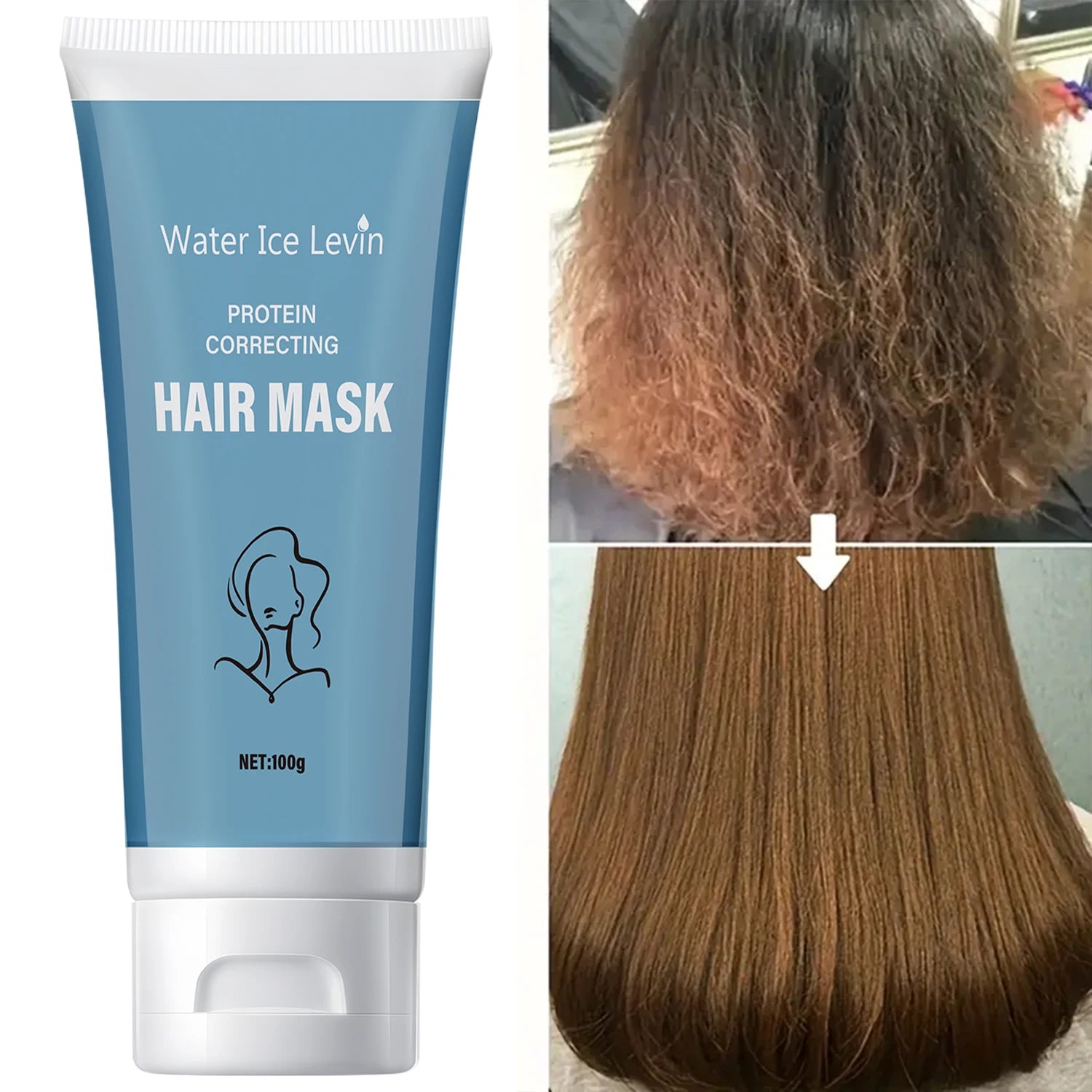 Keratin Hair Mask, Moisturizes and Moisturizes Hair, Smoothes Straight Hair, Softens Damaged and Frizzy Hair, Makes Moisturizes and Smoothes Hair, Suitable for All Hair Types Halalzen