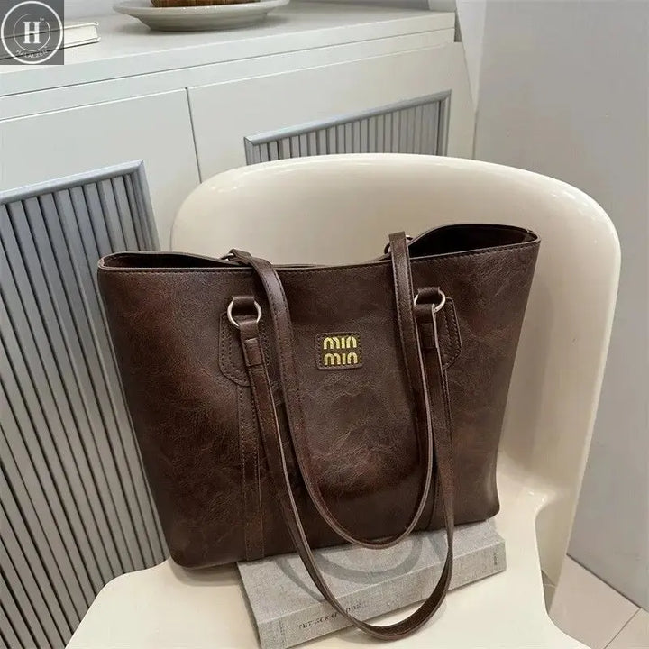 Designer style bag - 2026 best-selling high-quality vintage oil wax leather large bag, fashionable crossbody backpack, tote bag HALALZEN