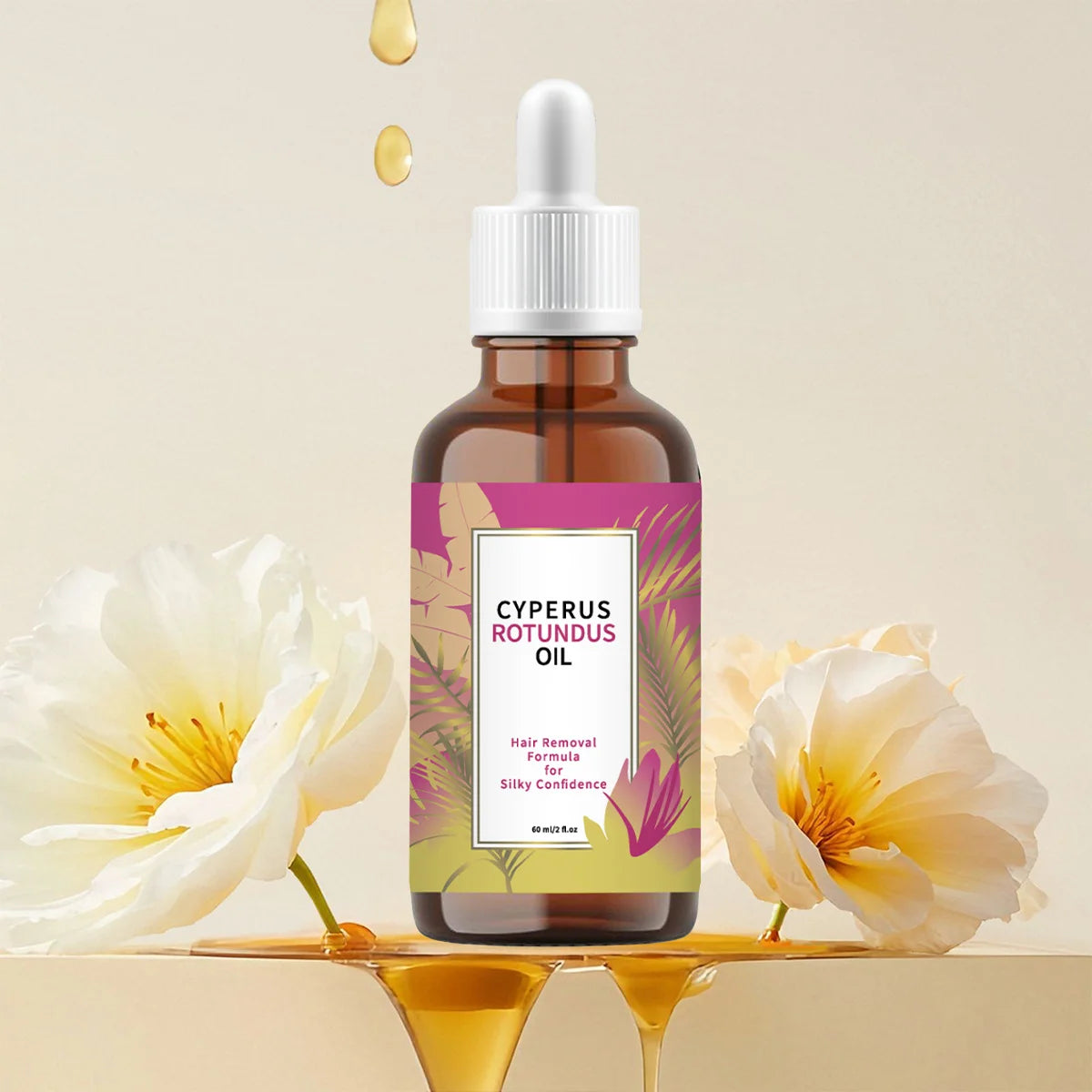 Cyperus Rotundus Moisturizing Depilatory Oil - Body Hair Remover, Growth Inhibitor, Reduce Ingrown Hair for Armpit Leg Arm