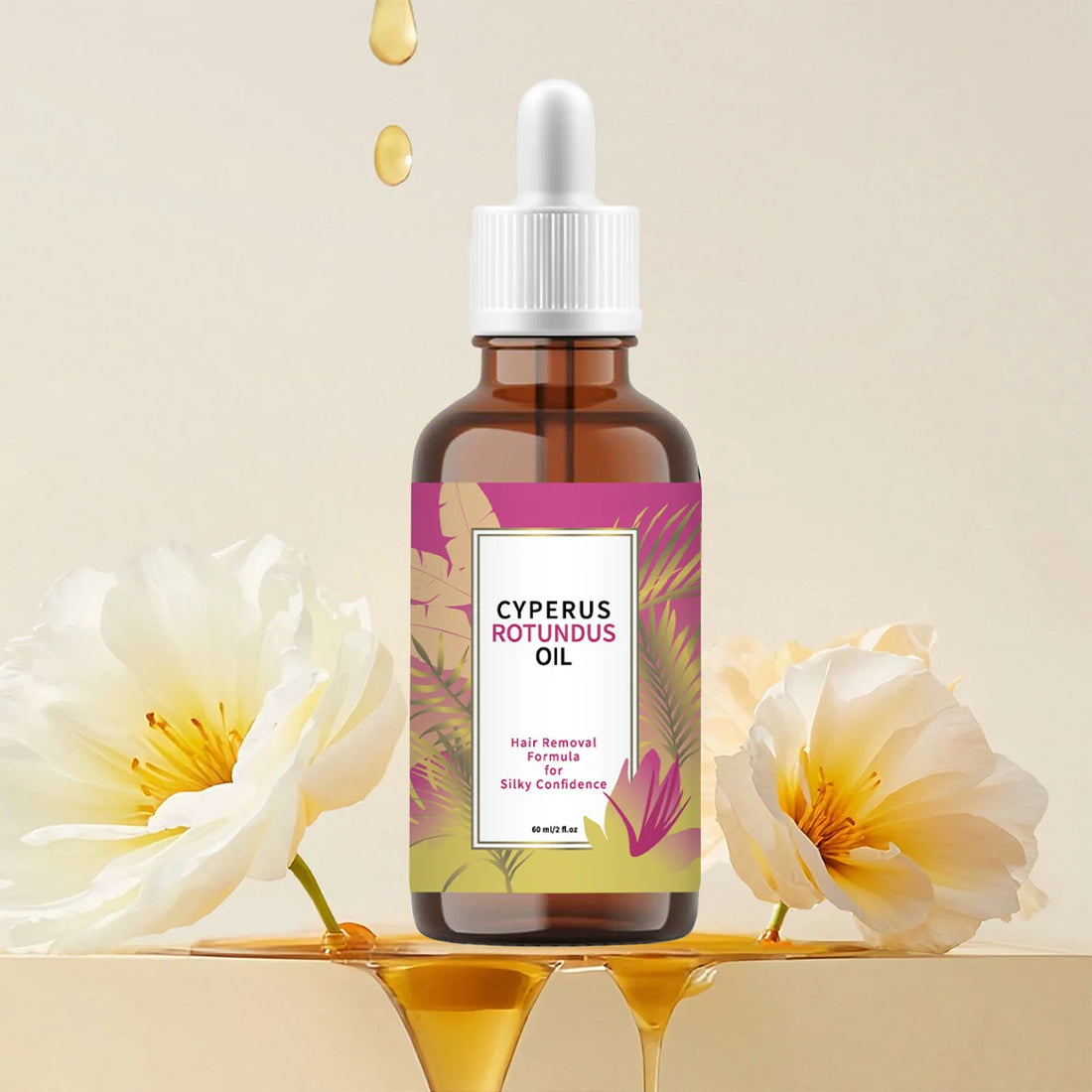 Cyperus Rotundus Moisturizing Depilatory Oil - Body Hair Remover, Growth Inhibitor, Reduce Ingrown Hair for Armpit Leg Arm