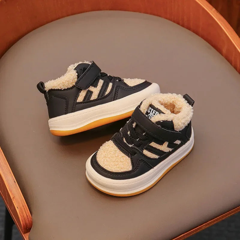 Girls Cotton Shoes Children Plush Thickened Anti-skid Shoe Boys Warm Sports Shoes Baby Soft Comfortable Winter Sneakers