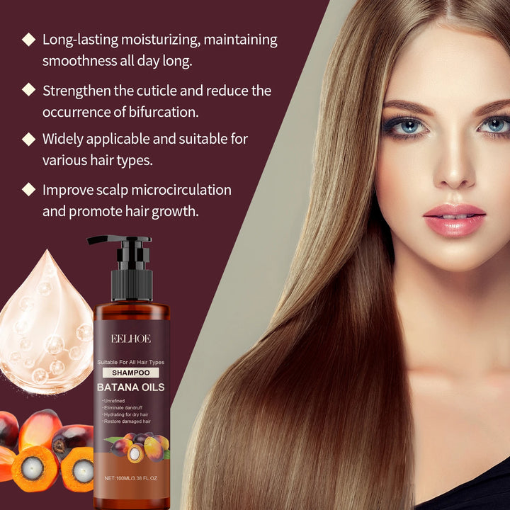 Organic Batana Hair Shampoo Gentle Nourishing Scalp Refreshing Oil Control Dandruff Removal Hair Care Scalp Cleansing Shampoo