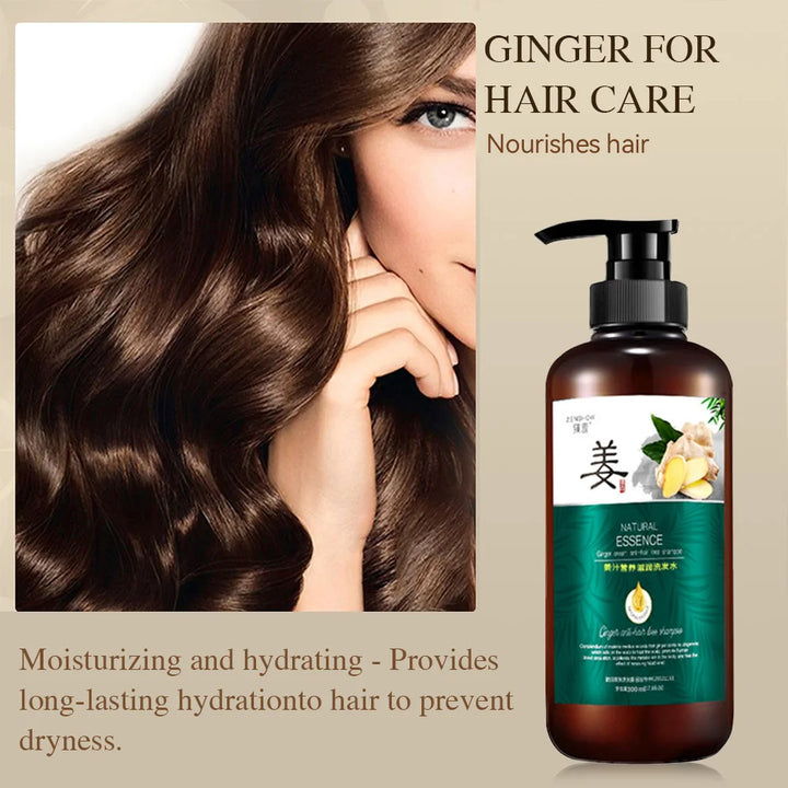 Ginger Hair Growth Essential Oil Shampoo Natural Anti Hair Loss Hair Care Prevent Hair Dry Frizzy Damaged Repair Care Hair Oil
