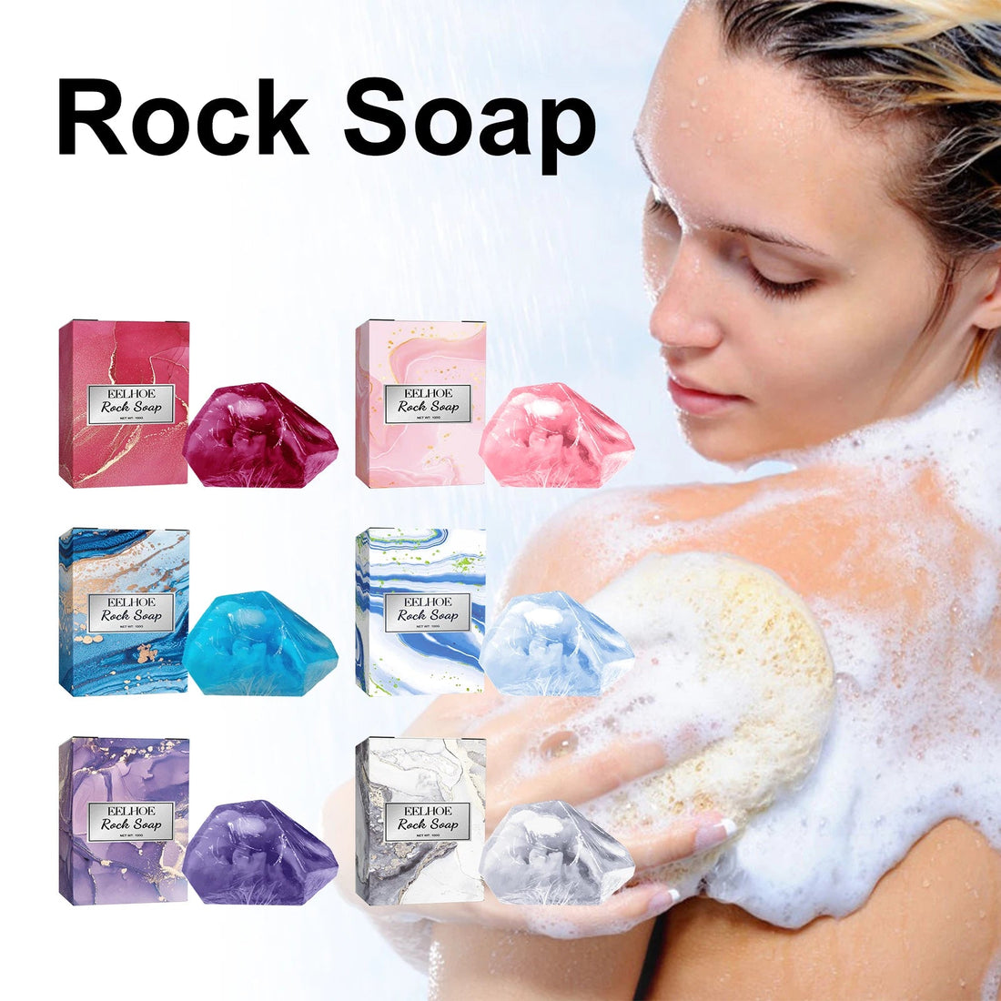 100g Rock Crystal Bath Soap Gentle Cleansing Moisturizing Body Bar For All Skin Types Multi-Purpose Hand Face Wash Gift Set Halalzen