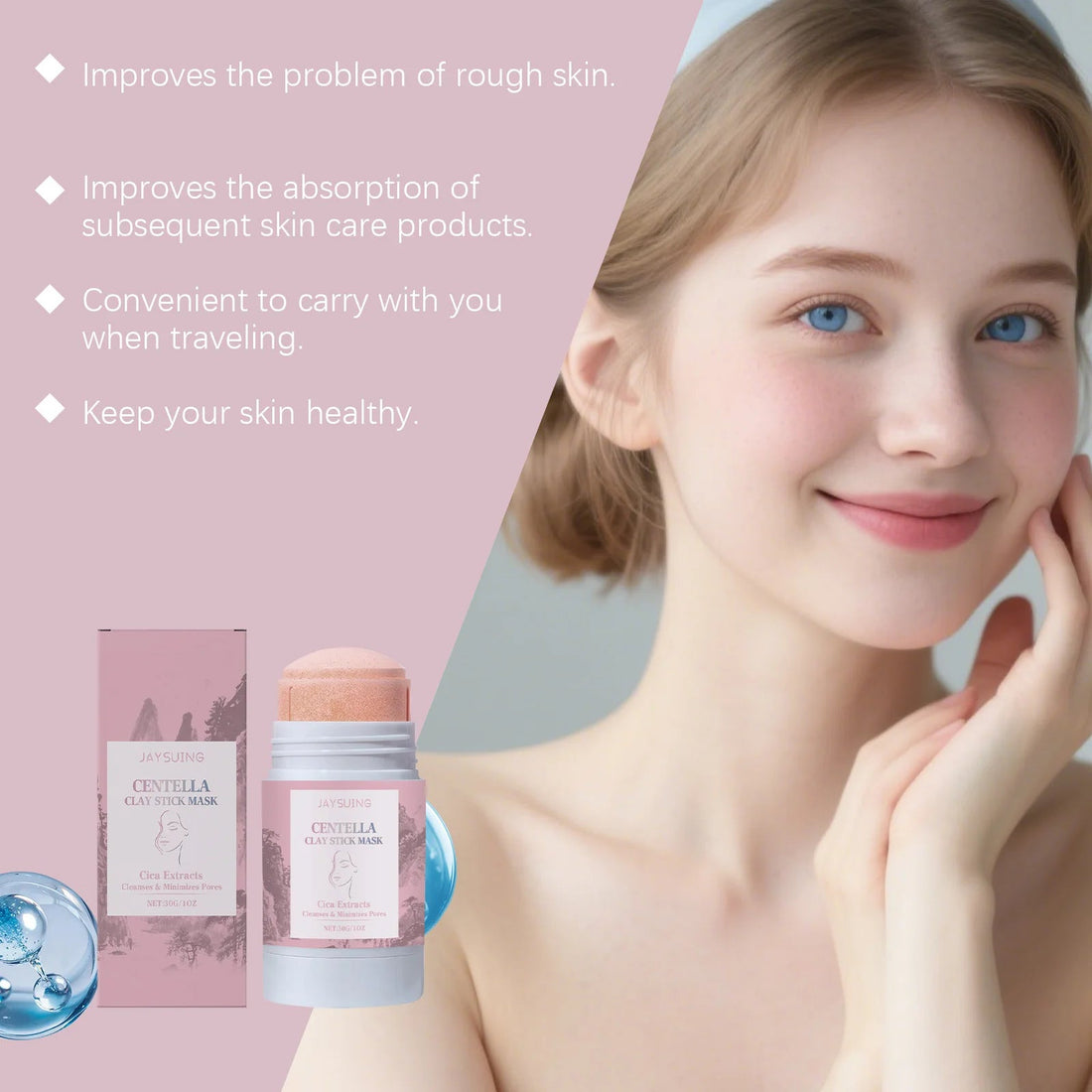 Centella Asiatica Mud Stick Mask Deep Cleansing Pore Minimizer Blackhead Removal Brightening Hydrating Soothing Facial Care Mask Halalzen