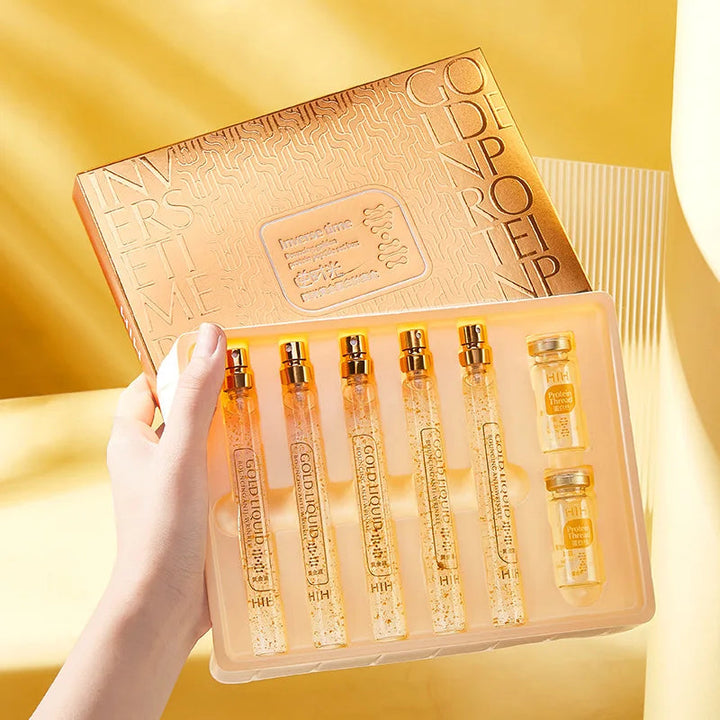 24K Gold Face Serum Active Collagen Silk Thread Facial Essence Anti-wrinkle Moisturizing Hyaluronic Serum for Face Skin Care Halalzen