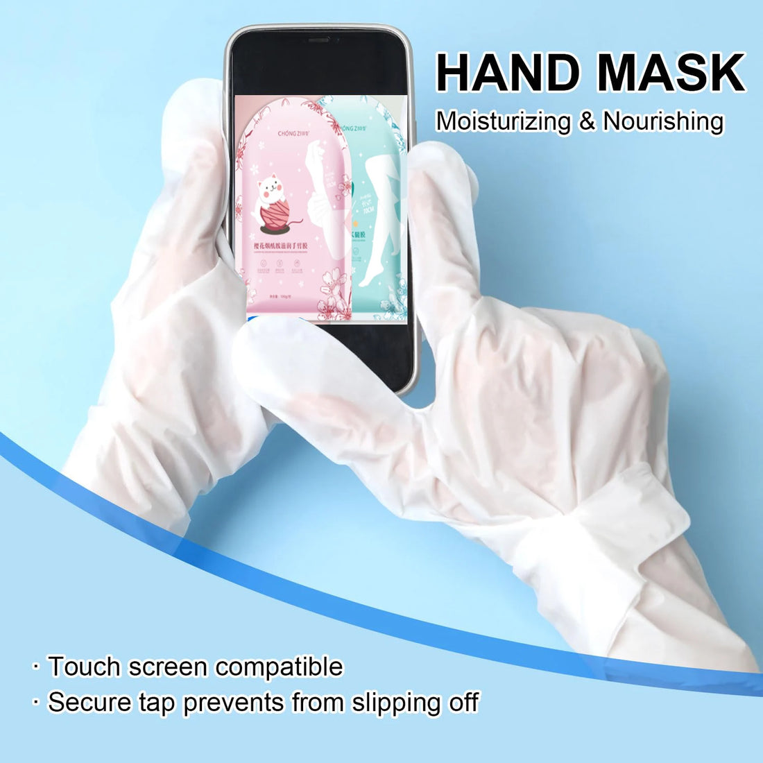 2pair 70cm Long Hand And Foot Mask Cherry Blossom Niacinamide Moisturizing Moisturizing Exfoliating Dead Skin Hand Foot Care