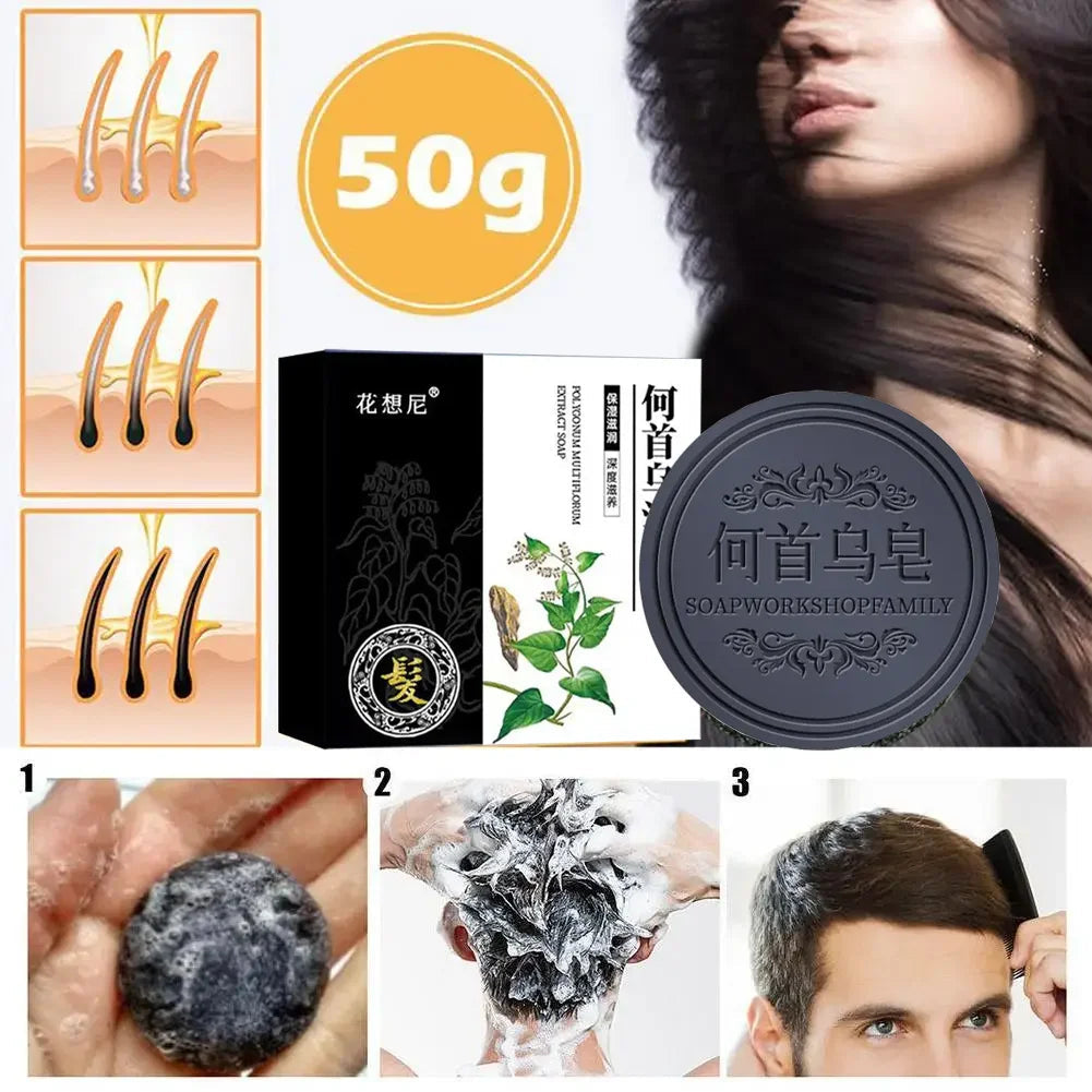 Hair Darkening Shampoo Soap Bar Repair Gray White Hair Color To Black Shampoo Soap Hair Nourishing Shampoo Soap Bar Halalzen