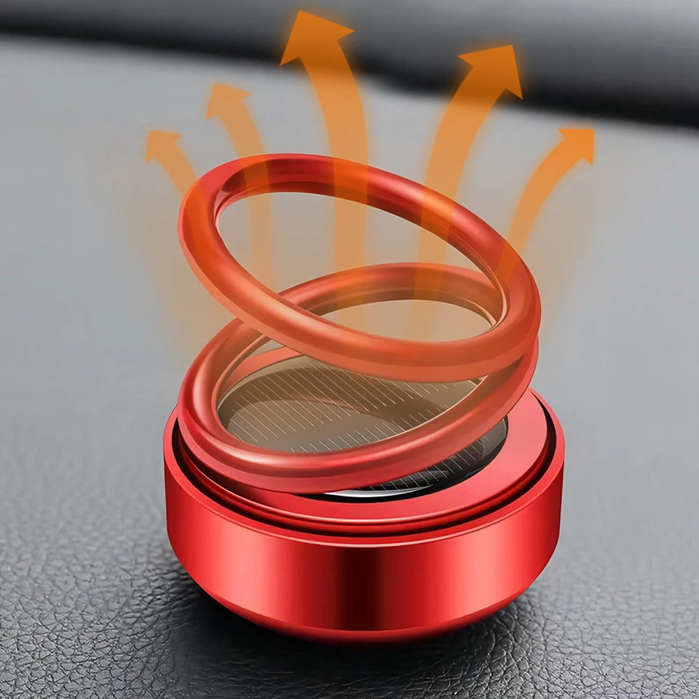 Solar Car Air Freshener 360℃ Rotation Perfume Fragrance Portable Kinetic Molecular Heater Car Interior Decor Accessories