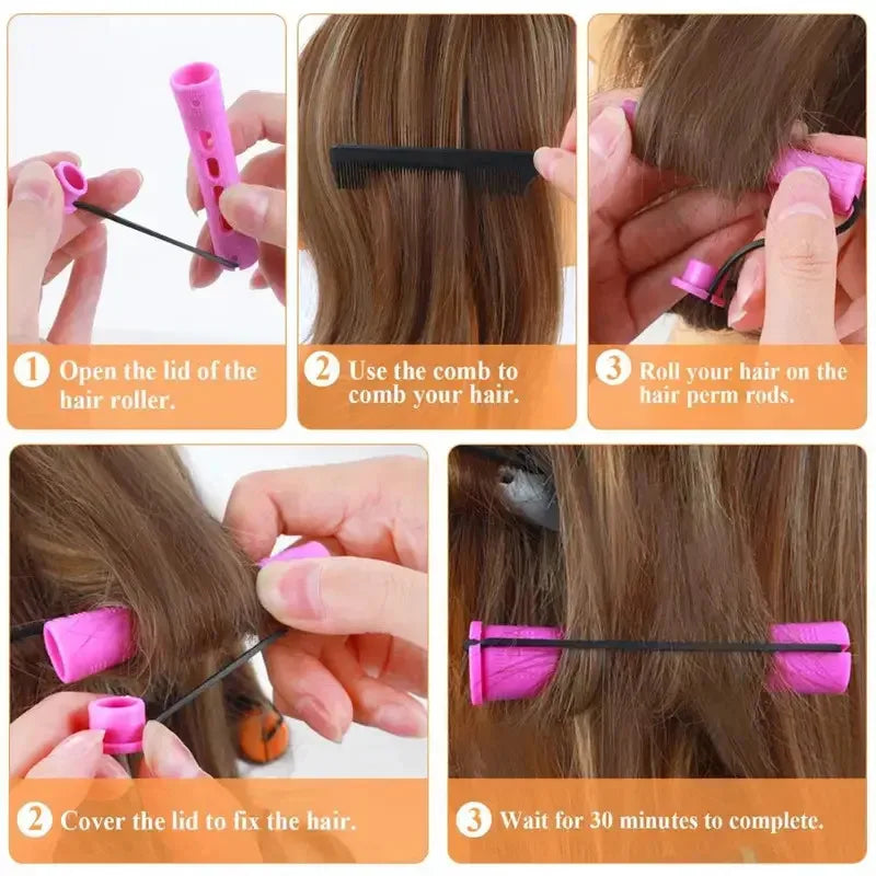 20-Piece Plastic Curling Iron Set – Hair Styling Tools for Salon or Home Use Halalzen