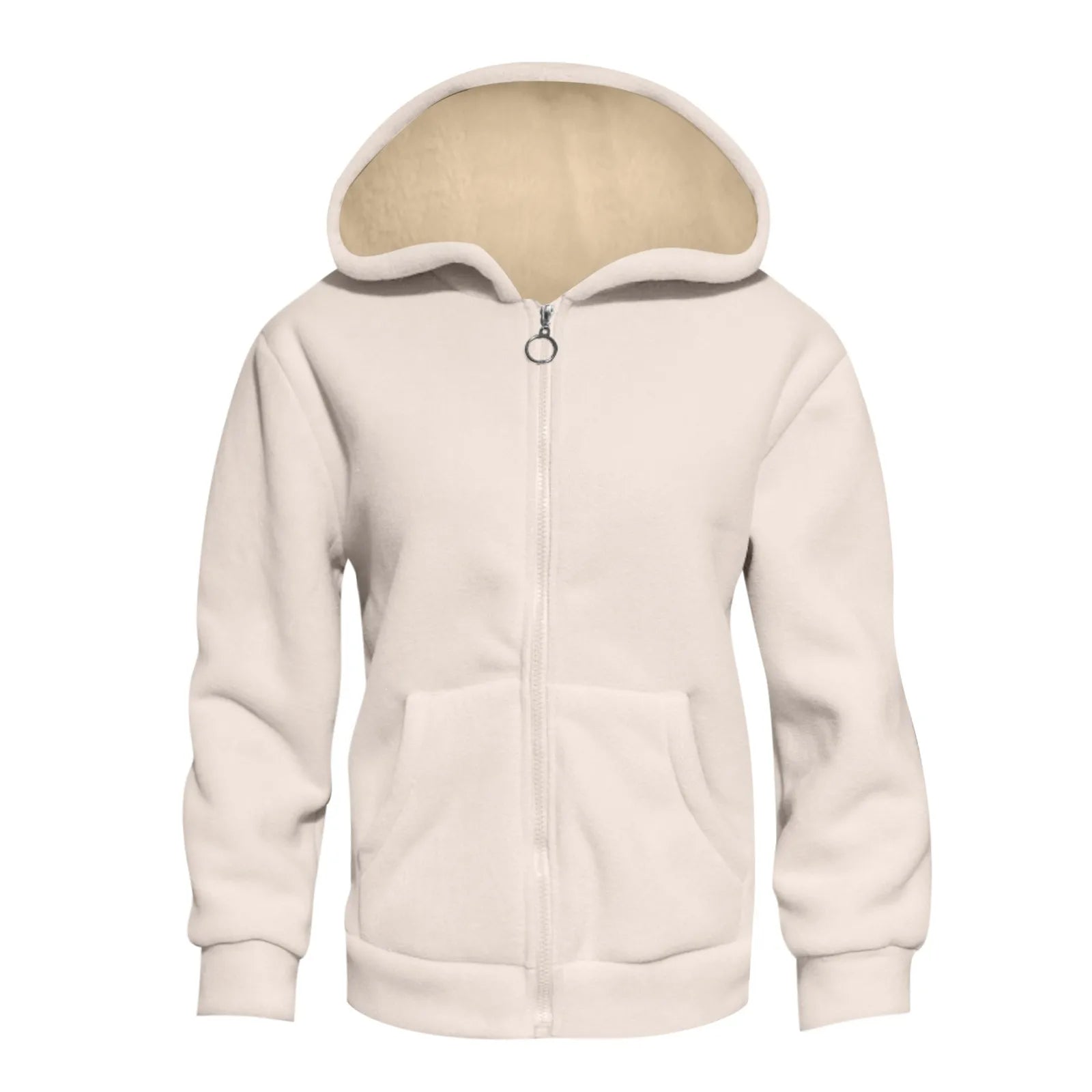 Women Fleece Jacket Trendy Zipper Hooded Fleece Coats Long Sleeve Caaual Loose Fall Winter Sweatshirt Outdoor Clothes Women