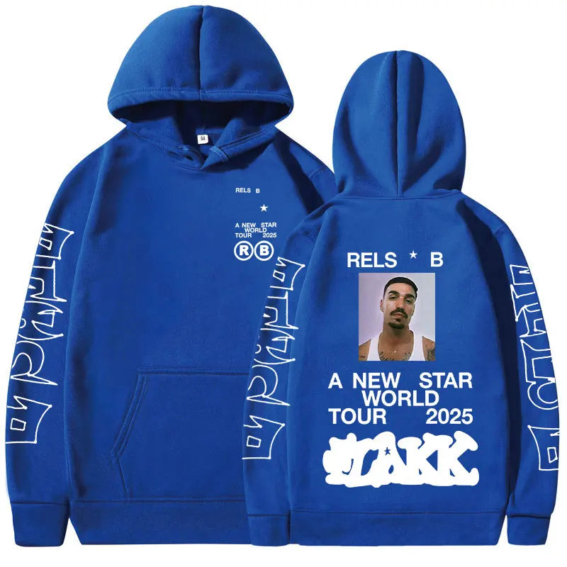 Rapper  Rels B A New Star World Tour 2025 Hoodies Men Women Clothing Fashion Hip Hop Sweatshirts Oversized Long Sleeve Pullovers