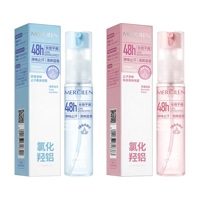 Mercilen Antiperspirant Deodorant Body Freshening Spray, Long-Lasting Freshness, Effectively Controls Odor in Underarms and Other Body Areas, Keeps Skin Fresh, Has a Sleek Design, Is Easy to Carry and Use, Suitable for Both M