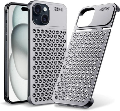 For iPhone 15 14 Plus 13 12 Pro Max Rimless Aluminum Metal Aromatherapy Case Heat Dissipation Anti-Scratch Shockproof Slim Cover