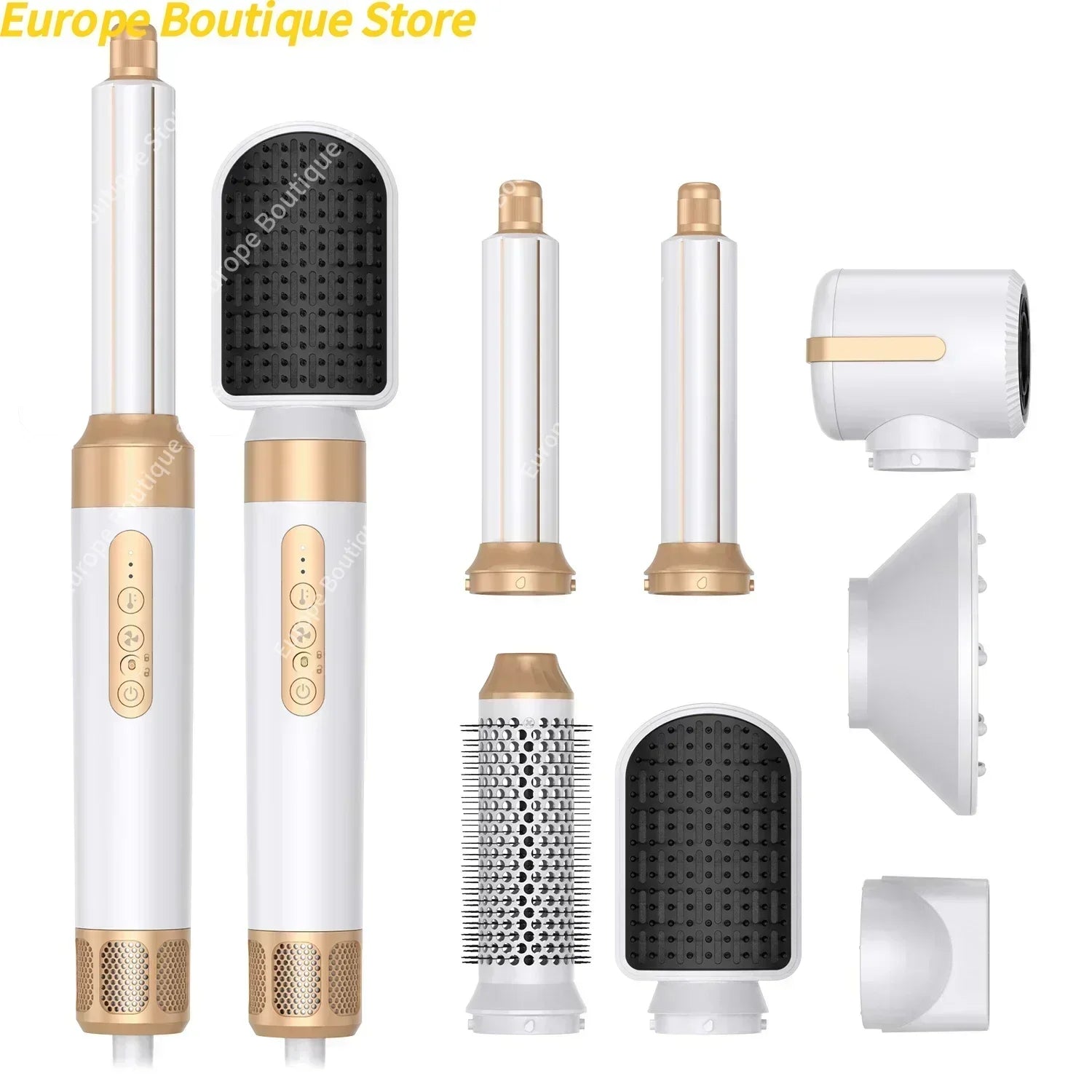 7 In 1 Hair Dryer Brush Brushless High Speed Hair Dryer with Diffuser Ionic Blow Dryer Hot Air Styling Comb Auto Hair Curler