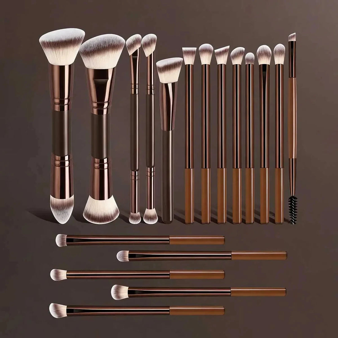 Professional Aluminum Makeup Brush Set, Includes Soft High-Quality Synthetic Hair Makeup Brushes, Foundation Brush, Powder Brush