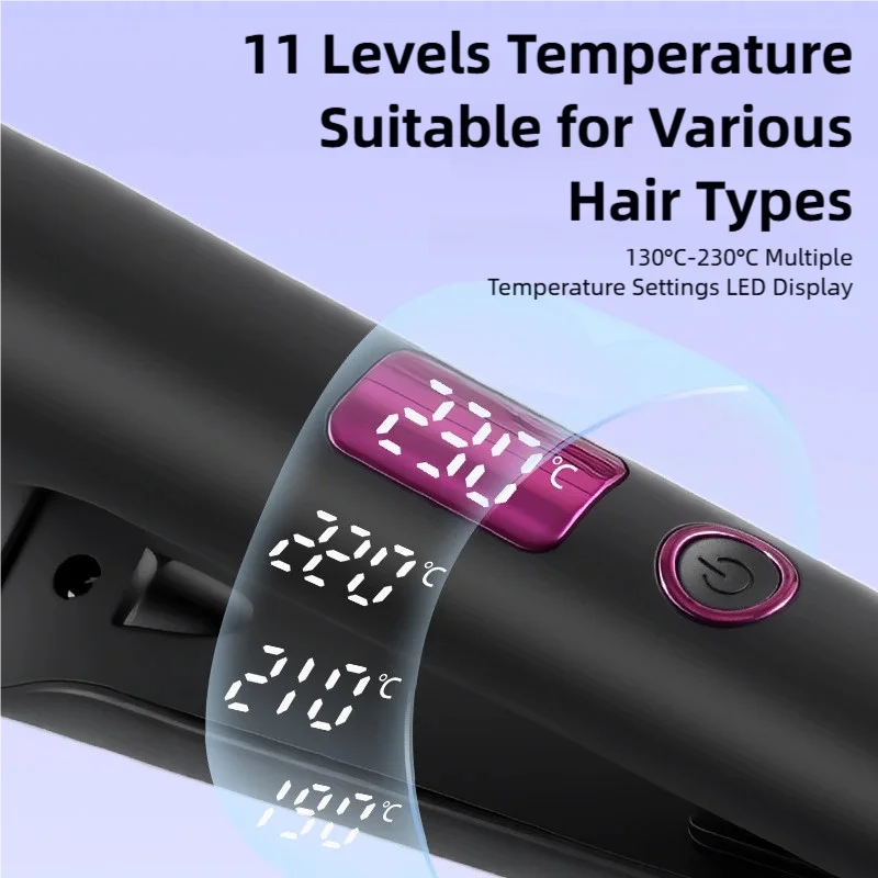 TINSOL New 2-in-1 Curling Iron & Straightener Multi-Function Hair Styling Tool Dual-Purpose Curling and Straightening Iron