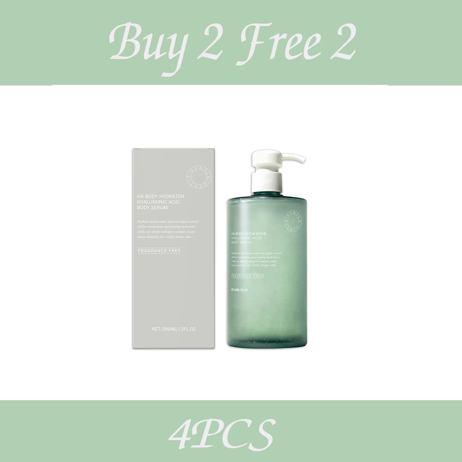 AMZ 386ml Hyaluronic Acid Body Essence Moisturize and Nourish the Body Skin, Elastic, Soft, Smooth, Refreshing and Non-Sticky