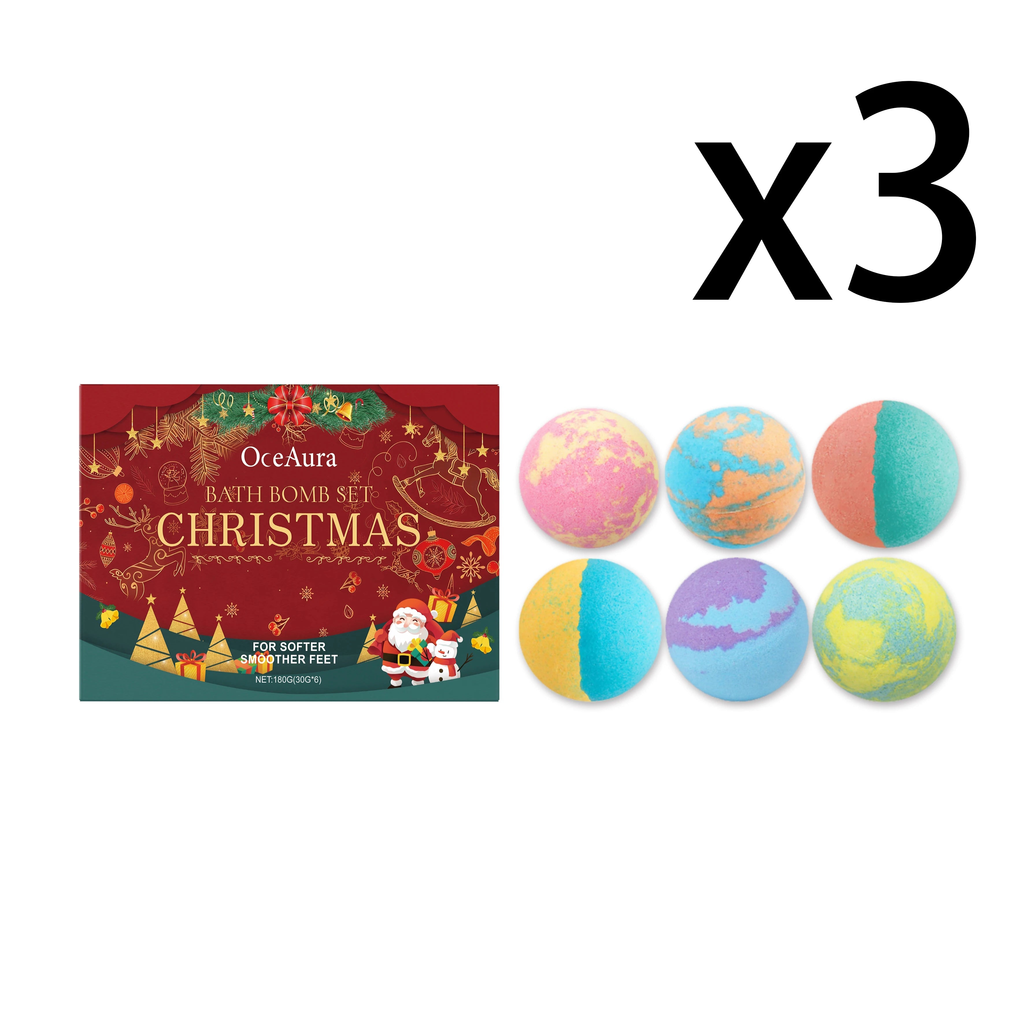 Christmas Colorful Foam Shower Ball Softening Keratin Aromatherapy Take Bath Relieve Fatigue Shower Cleaner Christmas Bath Bombs Halalzen