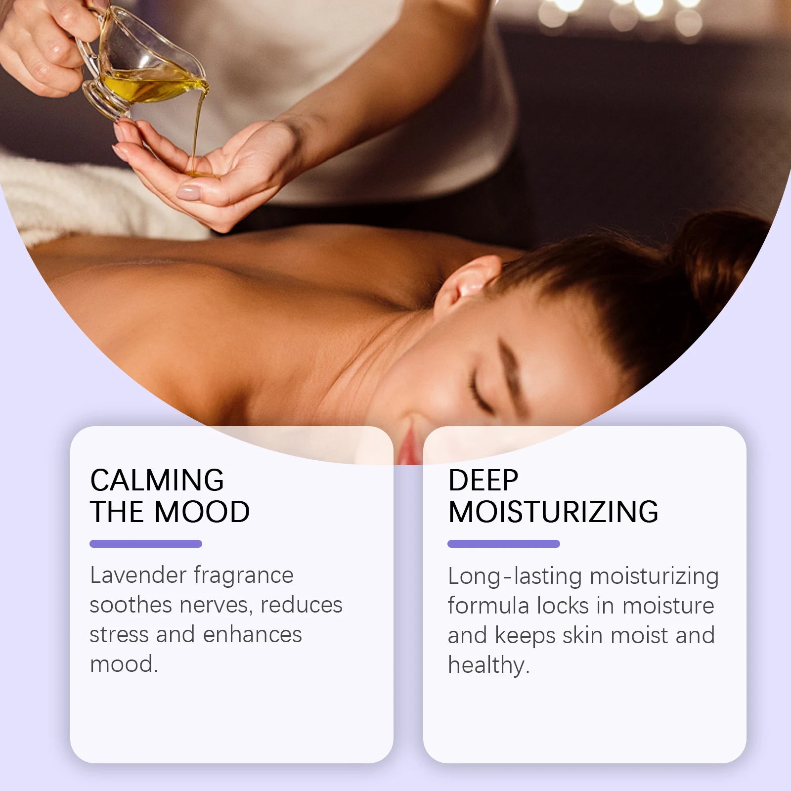 Lavender Essential Oil, Gentle and Soothing, Moisturizes the Skin, Has a Pleasant Fragrance, Is Easily Absorbed, Body Massage Oi