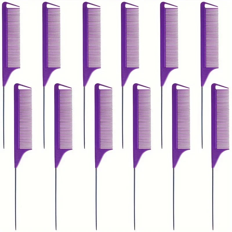 6/12/24Pcs Professional Hair Comb Heat Resistant Medium Cutting Carbon Comb Salon Antistatic Barber Styling Brush Tools Halalzen