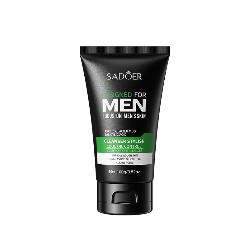 Deep Cleansing Facial Cleanser for Men Oil Control & Moisturizing Blackhead Removal & Pore Minimizer Acne Scar Care & Gentle Halalzen