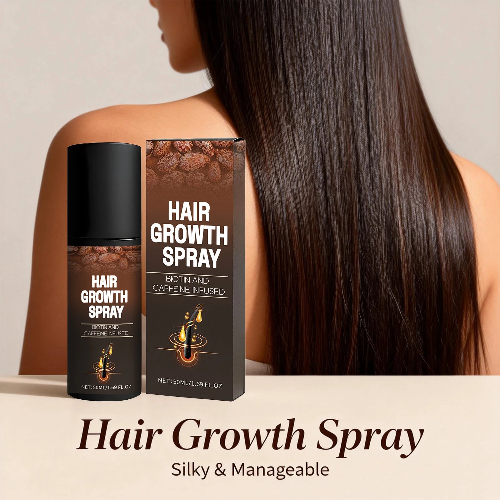 Hair Growth Spray Biotin and Caffeine Infused Promote Hair Growth Nourishing Scalp Reduce Hair Breakage Repair Roots Hair Care