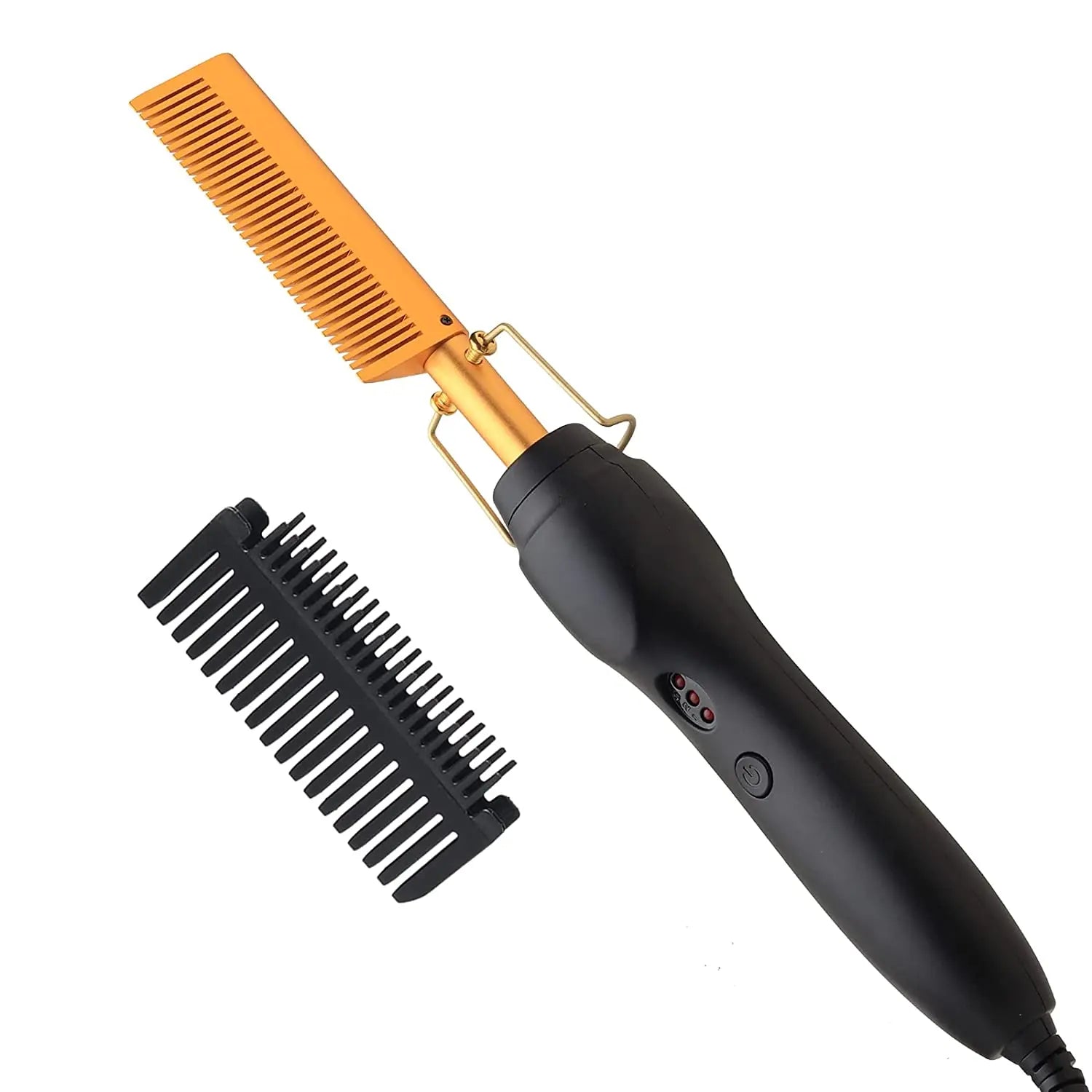 Electric Ceramic Hot Comb Hair Straightener Heat Pressing Anti-Scald Flat Iron for Wigs Beard Styling Tool