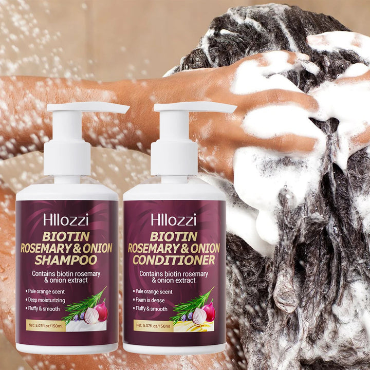 Biotin Rosemary & Onion Hair Care Set – Shampoo + Conditioner, Strengthen & Nourish, 2pcs/Set Halalzen