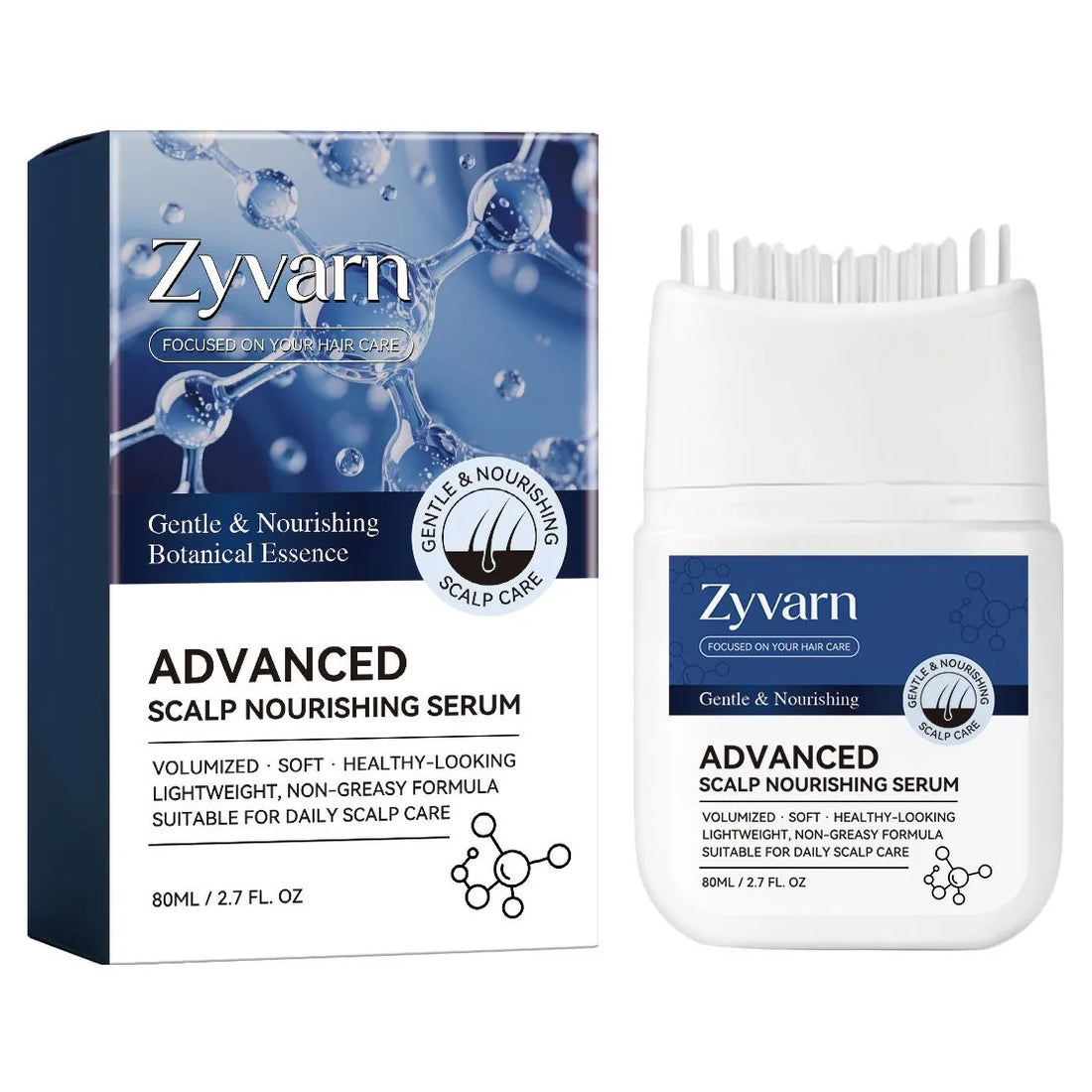 Biotin Volumizing Hair Serum With Scalp Massager,Deep Repair Damaged Hair Follicle Improve Scalp Environment Promote Hair Growth