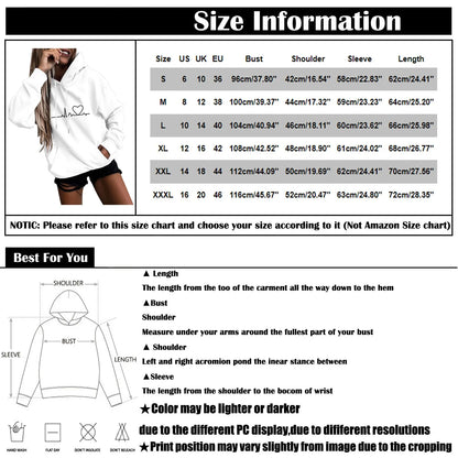 Women's Hoodies Tops Long Sleeve Sports blouse Spring Fashion fun Print Sweatshirts Solid Casual Loose Hooded Sweatshirt