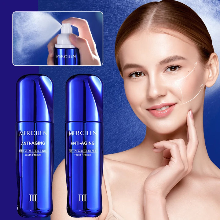 Mercilen Youth Freeze Essence 100ml, Contains Niacinamide, Hyaluronic Acid, Collagen, and Plant Squalane to Moisturize and Brighten Facial Skin, Making It Look Younger, Suitable for All Skin Types