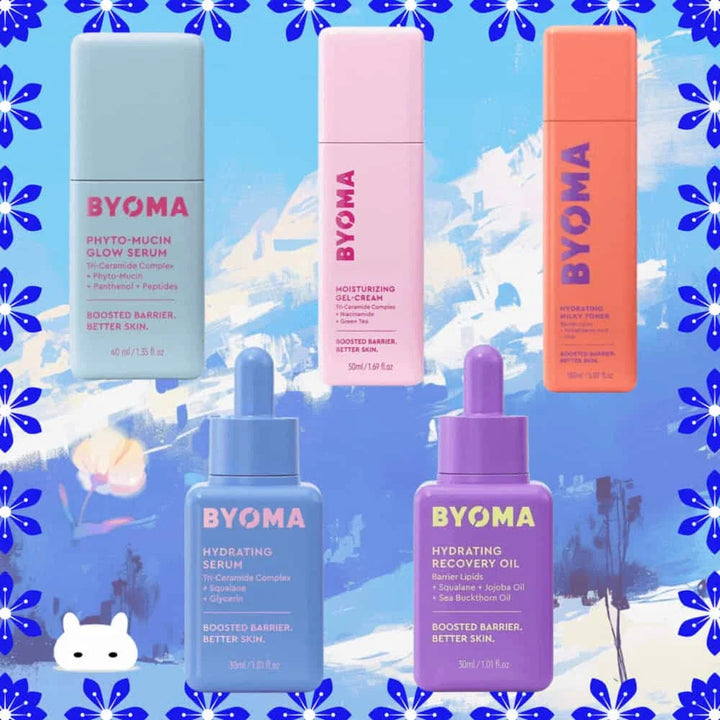 BYOMA Boosted Barrier Hydrating Recovery Oil Hydrating Serum Moisturizing Gel Cream Phyto Mucin Glow Serum Luxury Face Oil Set Halalzen