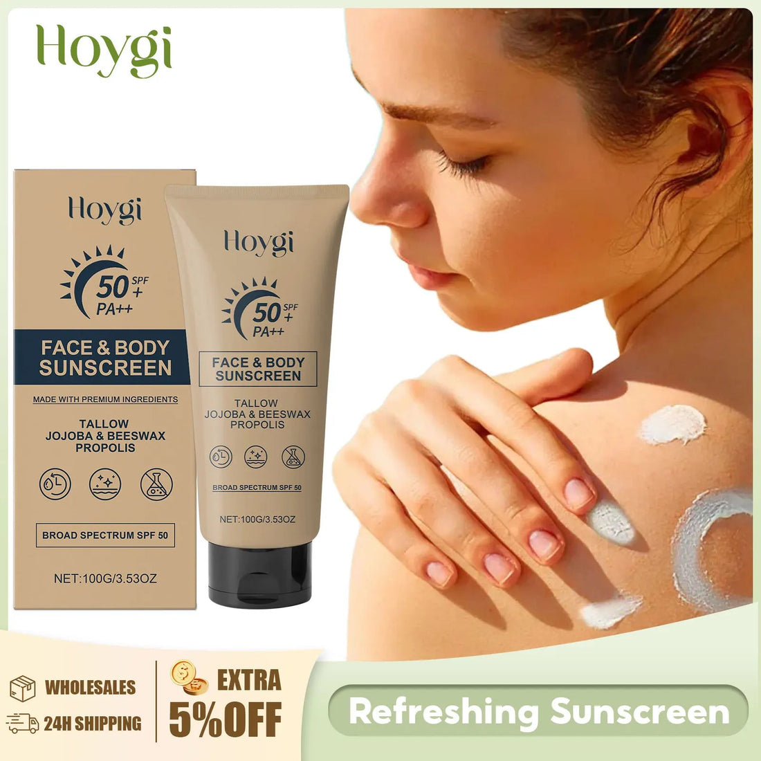 Sunscreen Cream for Face and Body Spf 50+ UV Protective Sun Block Isolation Anti Oxidant Waterproof Moisturizing Skin Sunblock Halalzen