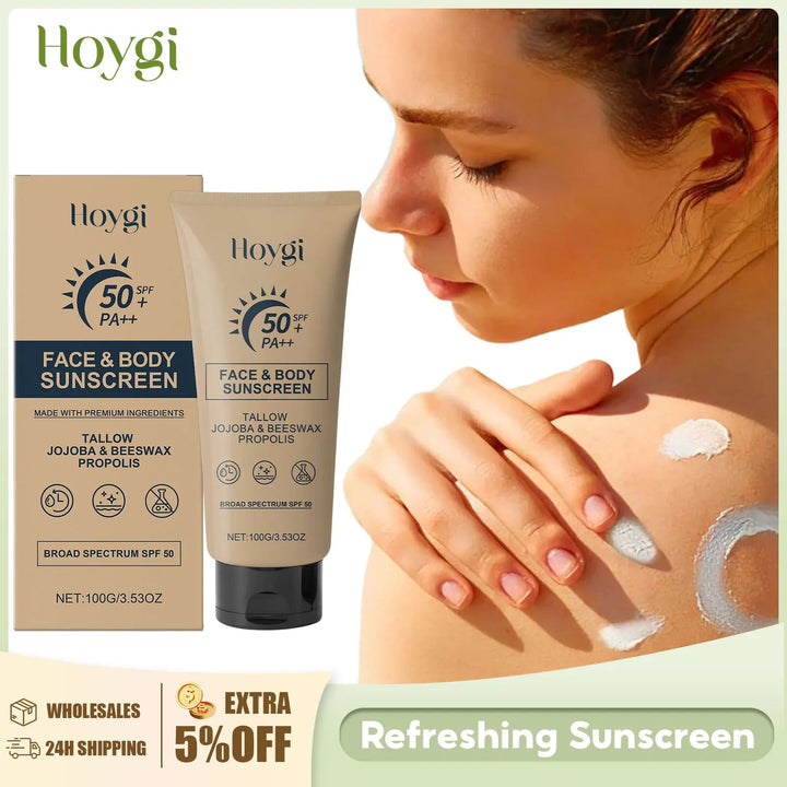 Sunscreen Cream for Face and Body Spf 50+ UV Protective Sun Block Isolation Anti Oxidant Waterproof Moisturizing Skin Sunblock Halalzen